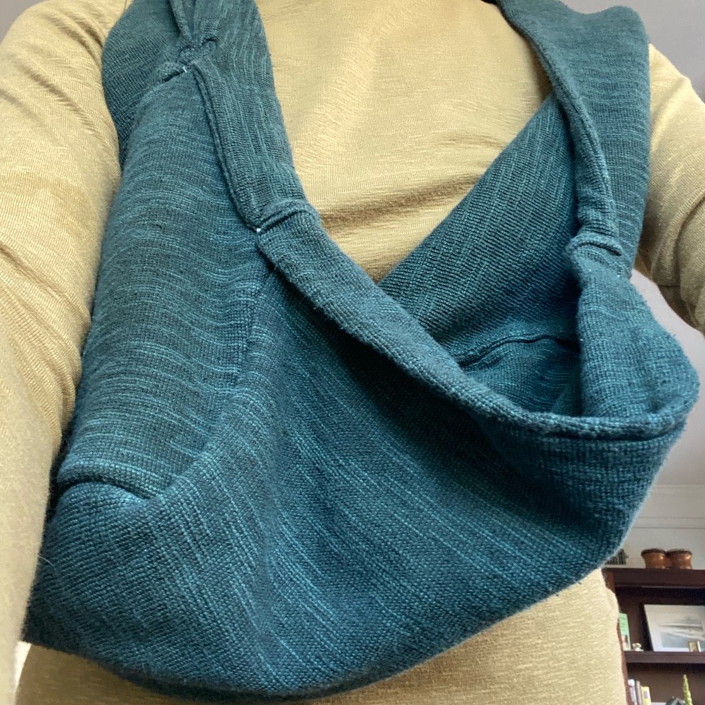HeartPup “luxurious dog scarf sling" in forest green sweater knit